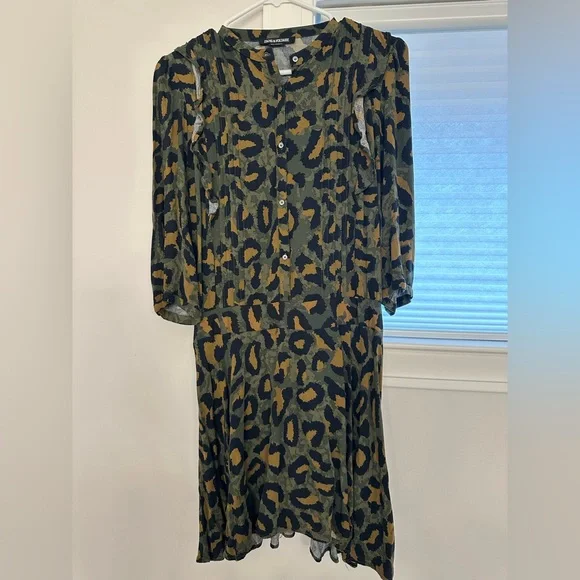 Zadig & Voltaire | Dresses | Zadig Voltaire Green Cheetah Print Dress |  Poshmark
